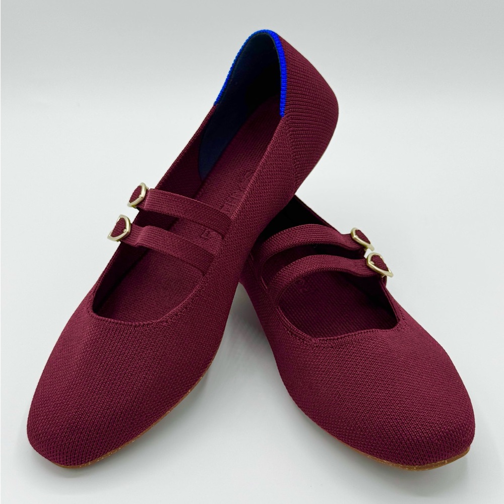 Rothy’s Double Buckle Mary Jane Flats “Cabernet” size 7 Like-New - Picture 3 of 13